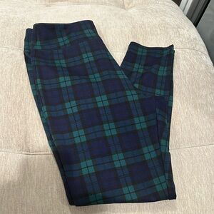 Green & blue plaid leggings.
